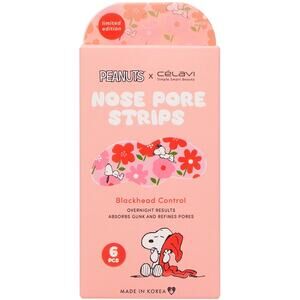 K-Care: Celavi X Peanuts Limited Ed. 6Pcs Nose Pore Strips*night*Korean skincare